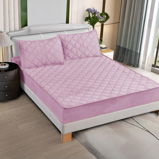 Huse matlasate 180 x 200 + 2 Fete perna 50 x 75 Roz inchis