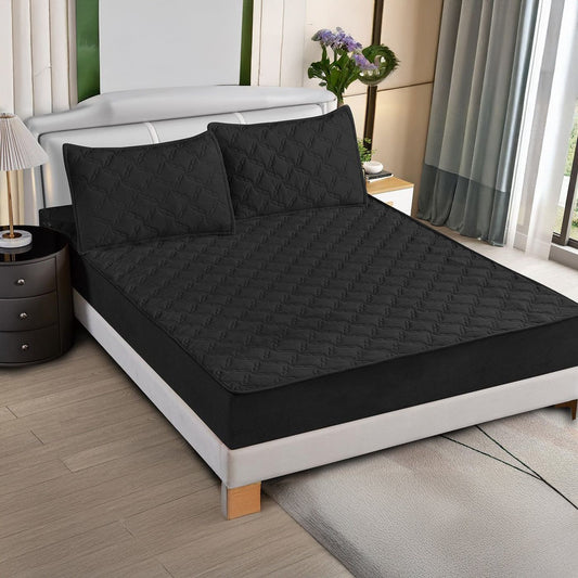Huse matlasate 180 x 200 + 2 Fete perna 50 x 75 Negru