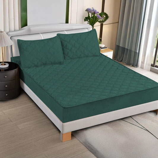 Huse matlasate 180 x 200 + 2 Fete perna 50 x 75 Verde