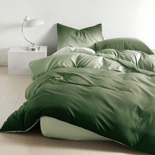 Lenjerie de pat bumbac satinat 4 piese Verde