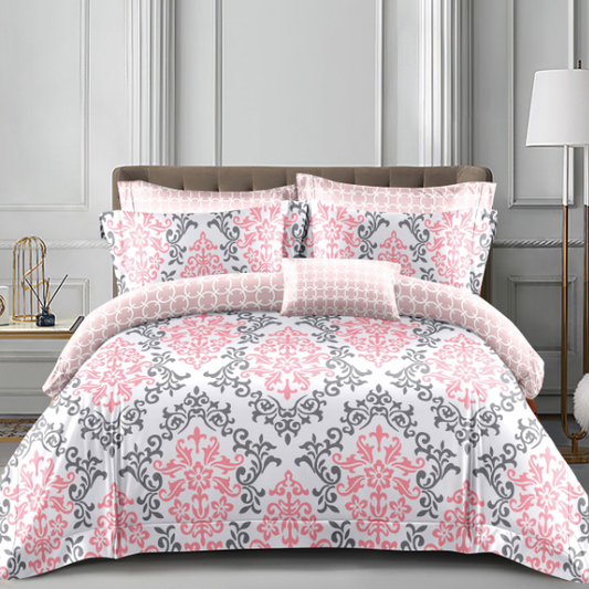 Lenjerie de pat 2 Persoane din bumbac satinat cu 4 piese Alba Modern